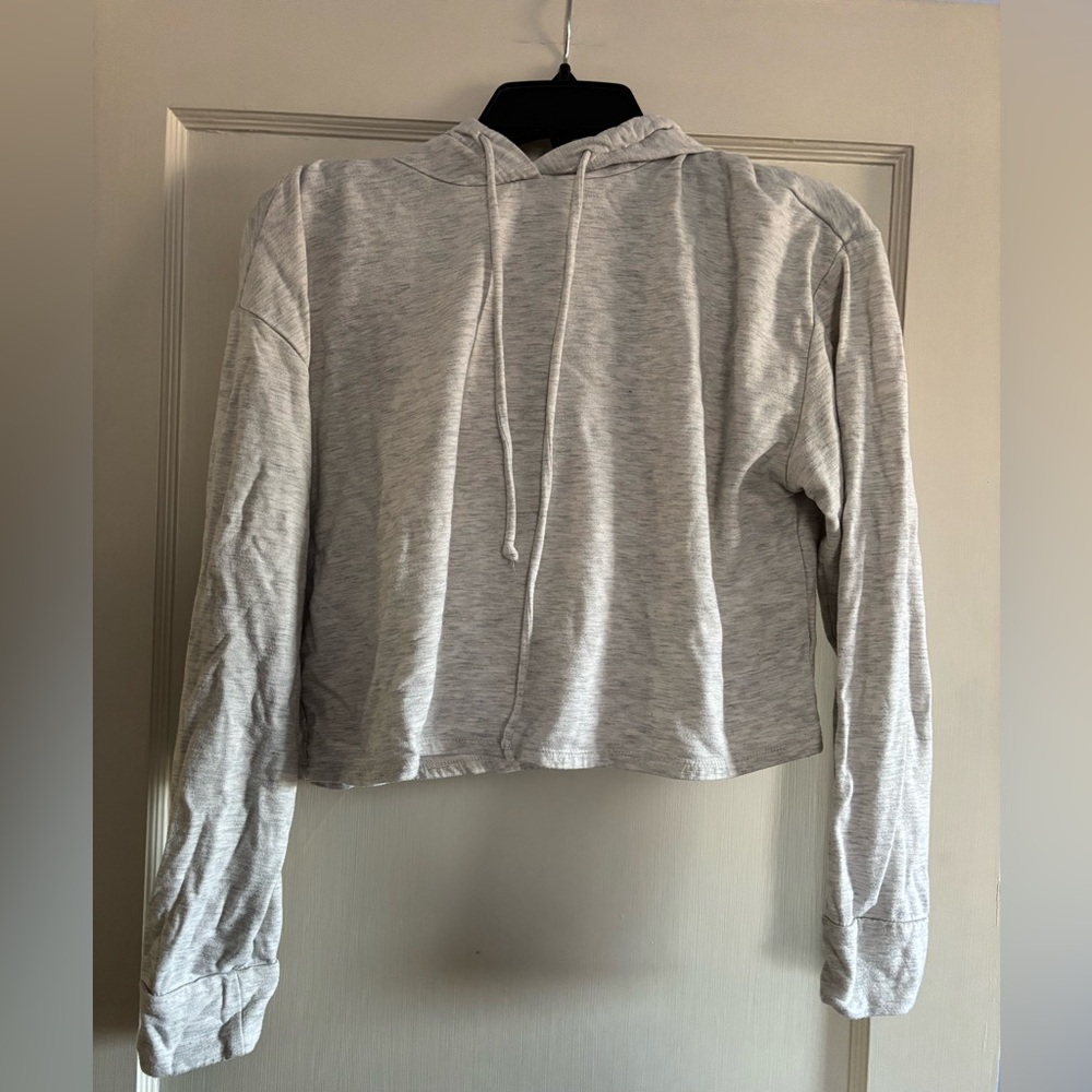Cali Heather Gray Women's Cropped Hoodie